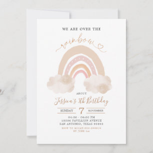 Inbjudan till minsta möjliga Boho Rainbow Birthday