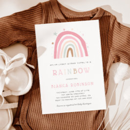 Inbjudan till Miracle Baby Pastel Rainbow Shower