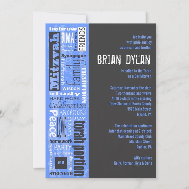 Inbjudan till MITZVAH ORD ORD Pub Fladdermus, Inbj (Framsida)