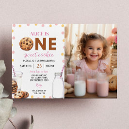 Inbjudan till mjölk och cookies-flicka 1:a födelse