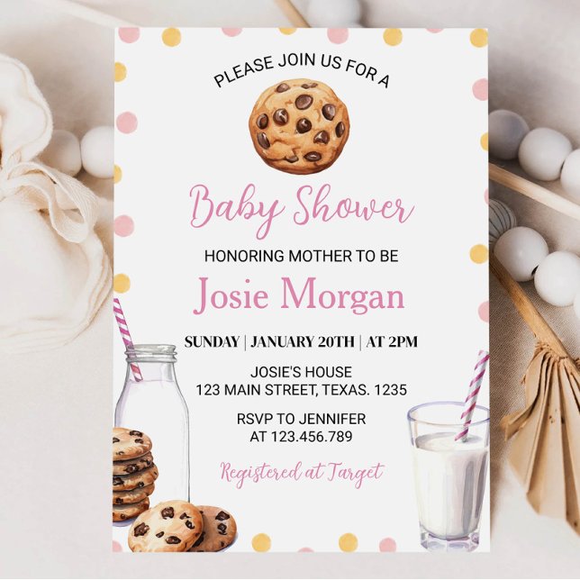 Inbjudan till Mjölk och Cookies Girl Baby Shower (Skapare uppladdad)