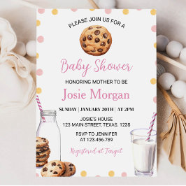 Inbjudan till Mjölk och Cookies Girl Baby Shower