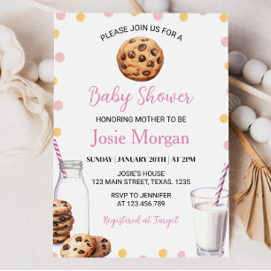 Inbjudan till Mjölk och Cookies Girl Baby Shower