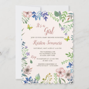 Inbjudan till mjuk Blommigt
