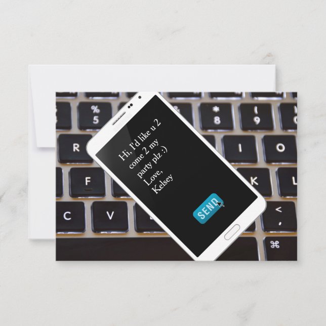 Inbjudan till mobiltelefon på födelsedagen (Framsida)