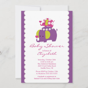 Inbjudan till Mod Elephant Baby Shower Baby & Mamm
