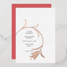 Inbjudan till mod Tulip Foil Wedding Foil