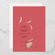 Inbjudan till mod Tulip Foil Wedding Foil