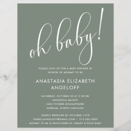 Inbjudan till modern Grönt för skriptväxling för b Reklamblad