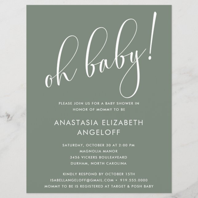 Inbjudan till modern Grönt för skriptväxling för b Reklamblad (Framsidan)