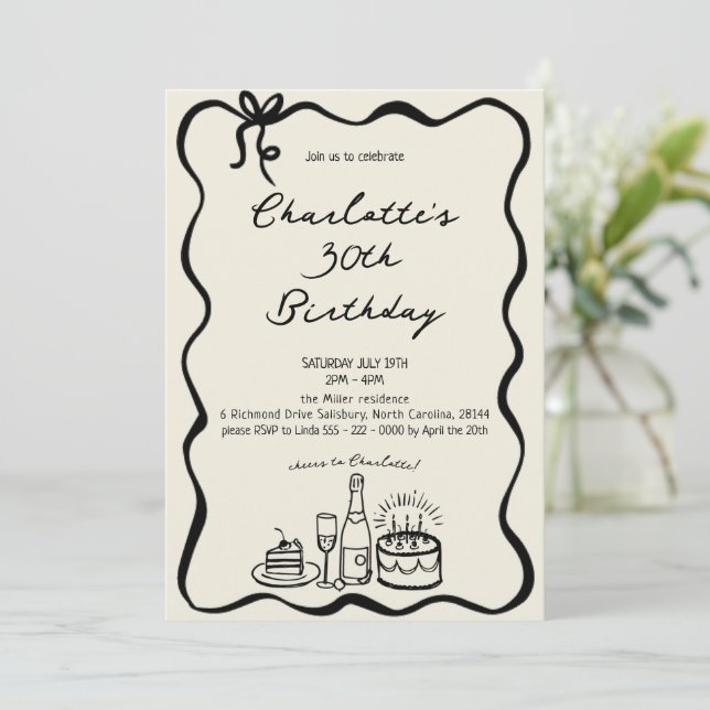 Inbjudan till MODERN Hand plockade 30års födelseda (Stående Fram)