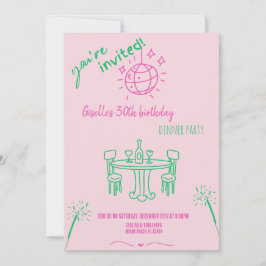 Inbjudan till modern Hand plockade-födelsedagspart