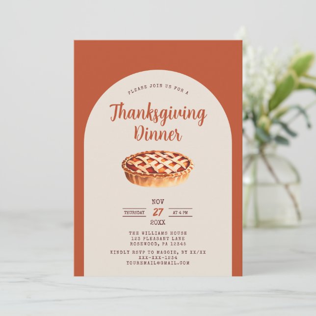 Inbjudan till modern Thanksgiving på middagen (Stående Fram)