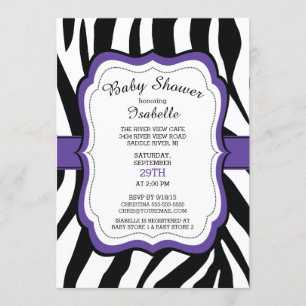 Inbjudan till modern Zebra tryck Girls Baby Shower
