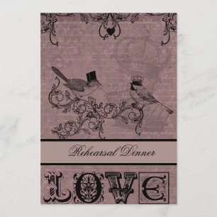 Inbjudan till mödrar i Bröllop-Love birds