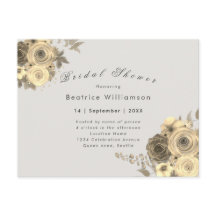 Inbjudan till möhippa elegant gul ros grått