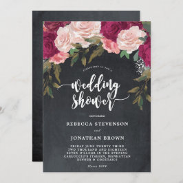 Inbjudan till möhippa för Burgundy-blommigt-krita