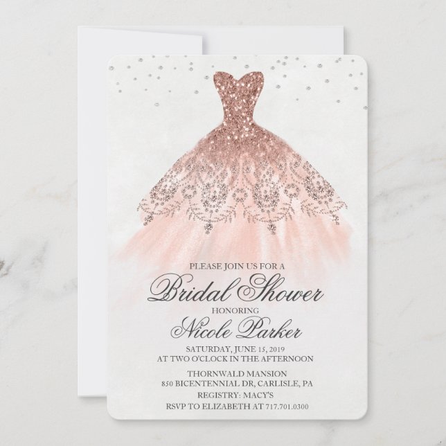 Inbjudan till möhippa Glitter Dress Diamond (Framsida)