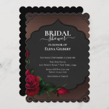 Inbjudan till möhippa gotiic Röd ros