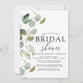 Inbjudan till möhippa Greenery Eucalyptus