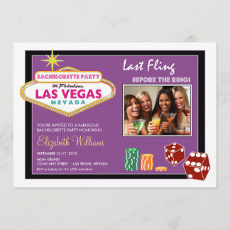 Inbjudan till möhippa i Vegas Weekend (lavendel)