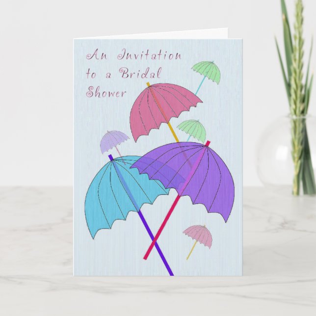 Inbjudan till Möhippa-kort med Umbrellas (Framsida)