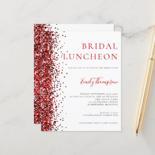 Inbjudan till Möhippa Luncheon Red Glitter