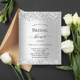 Inbjudan till möhippa silver glitter