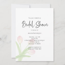 Inbjudan till möhippa Watercolor Vår Tulips