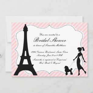 Inbjudan till Möhippan Eiffel Torn och Rosa Pudel