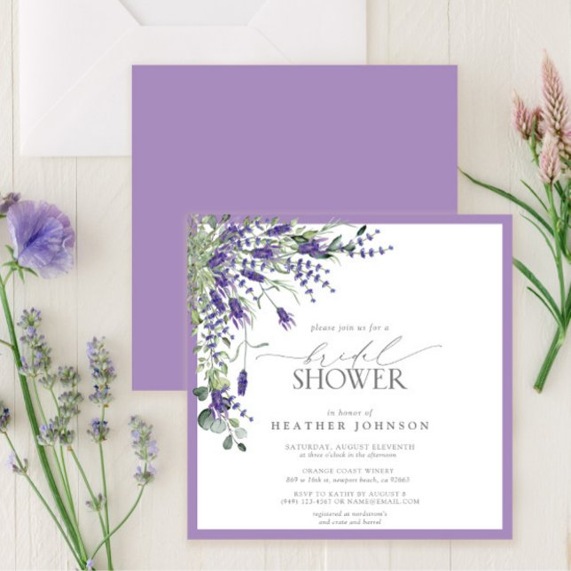 Inbjudan till Möhippan elegant Lavender Watercolor (Skapare uppladdad)