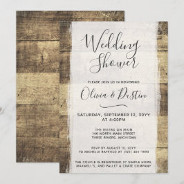 Inbjudan till Möhippan Rustic Wood Vintage Barn