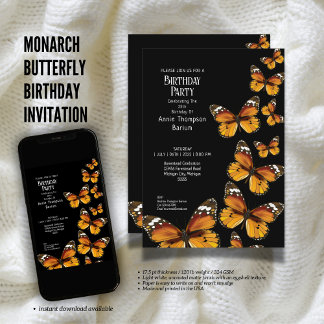 Inbjudan till Monarch Butterfly Birthday Birthday