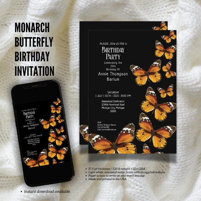 Inbjudan till Monarch Butterfly Birthday Birthday (The Butterfly Studio
Monarch Butterfly Birthday Invitation)