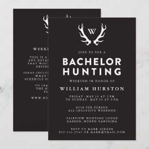 Inbjudan till Monogram Antlers som jagar Bachelor-