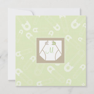 Inbjudan till monogram dagstidning och Stift Baby