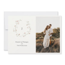 Inbjudan till monogram fotovågsfärgbröllop