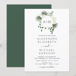 Inbjudan till Monogram Tropical Emerald Grönt Wedd