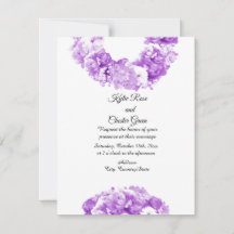 Inbjudan till monokrom Lila Wandebröllop