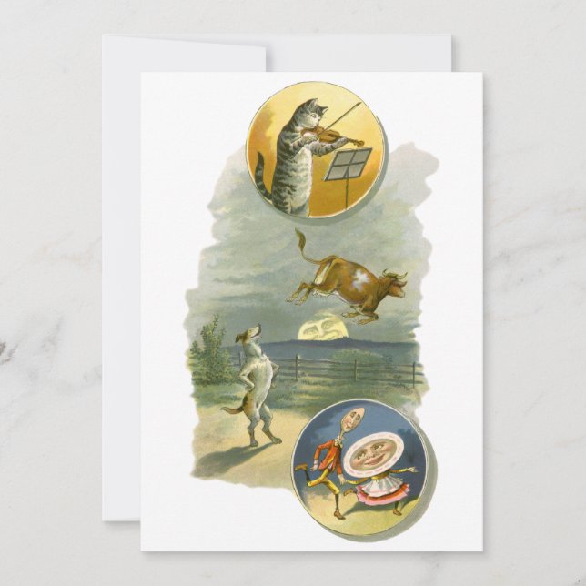 Inbjudan till mor Goose Nursery Rhyme Baby Shower (Framsida)
