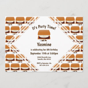 Inbjudan till Mores Mönster Tecknad Barns födelsed