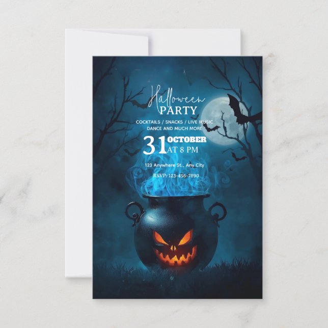 Inbjudan till mörk Fantasy Halloween fest - redige (Framsida)