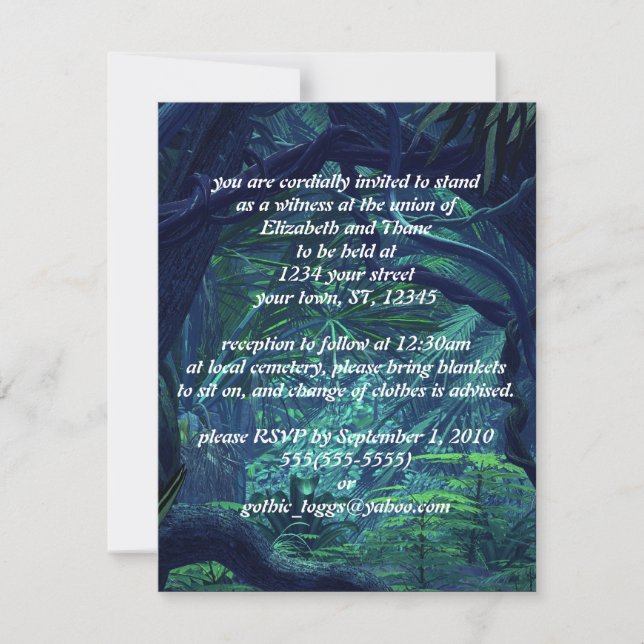 Inbjudan till mörk Forest Goth Wedding (Framsida)