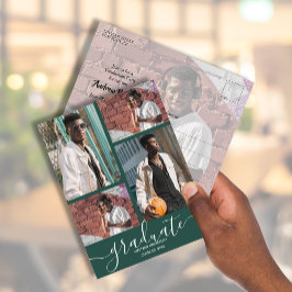 Inbjudan till Mörk grönt Studentfest för multifoto