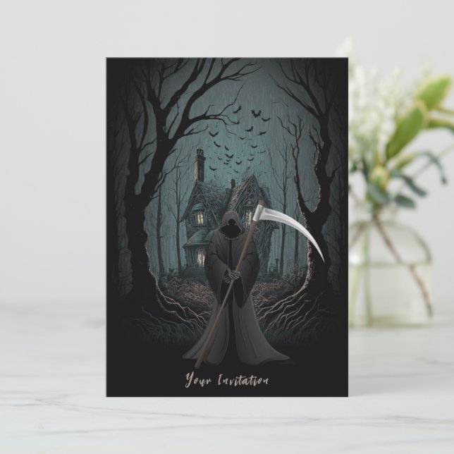 Inbjudan till mörk och Sinister Halloween fest (Stående Fram)