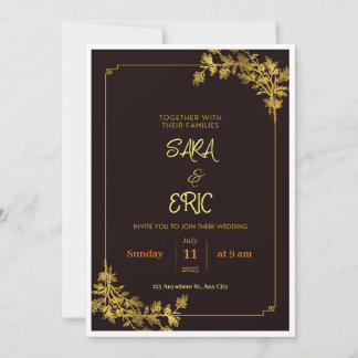 Inbjudan till mörk Red and Orange Aesthetic Weddin