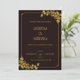 Inbjudan till mörk Red and Orange Aesthetic Weddin