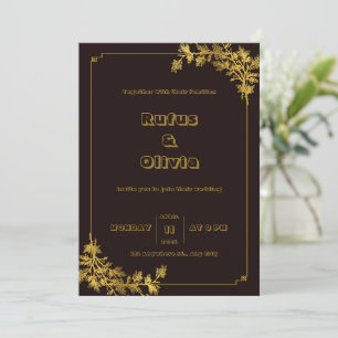 Inbjudan till mörk Red and Orange Aesthetic Weddin