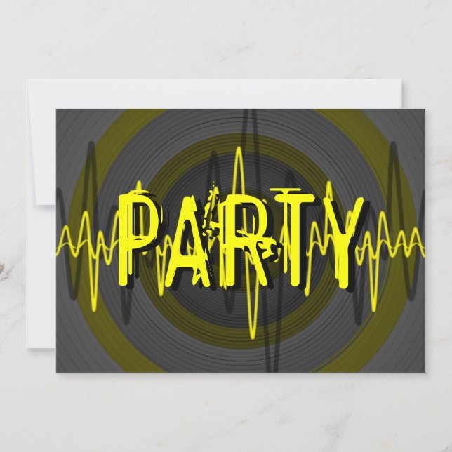 Inbjudan till Mörken PARTY i Gult ljud (Framsida)