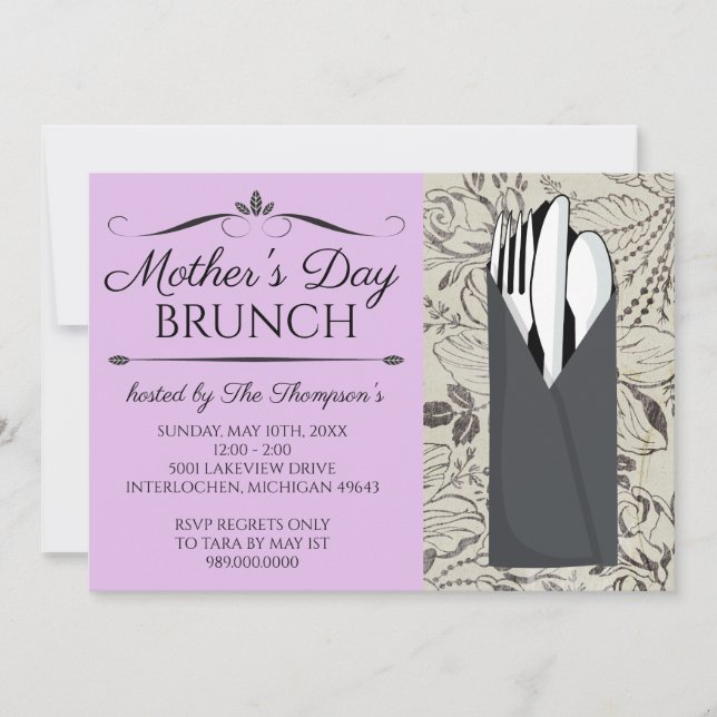 Inbjudan till mors dag Brunch (Framsida)
